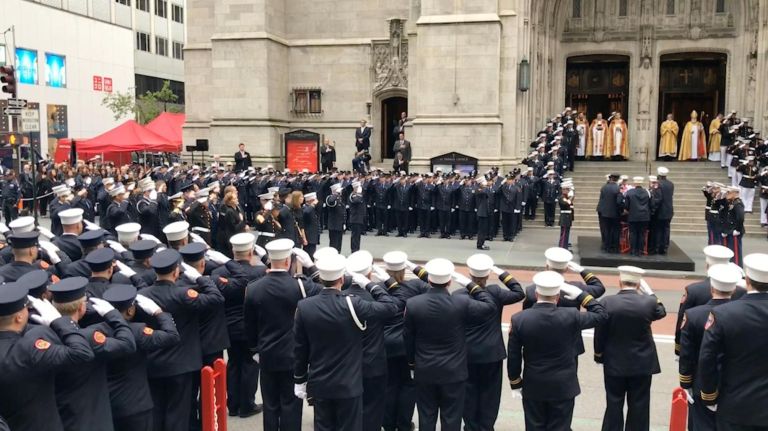Fellow firefighters gather for funeral of Marine Christopher Slutman 1 Fellow firefighters gather for funeral of Marine Christopher Slutman