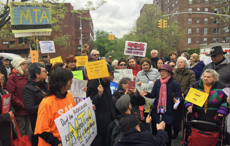 Seniors step up protest for M14A Grand St. stops 1