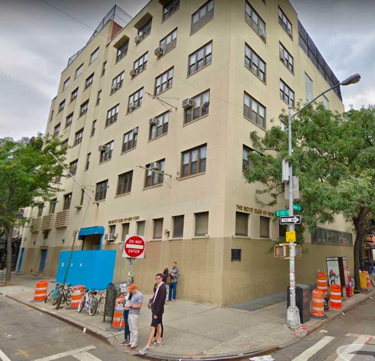 The Boys Clubs of New York at E 10 St and Ave A. (Google Maps)