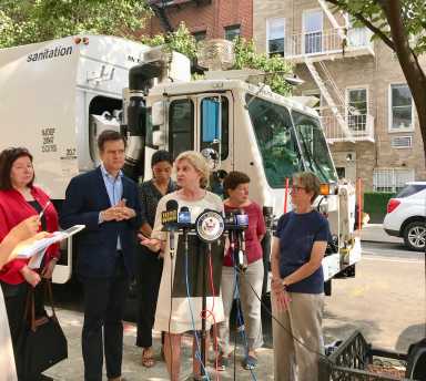 2019 0818 Sanitation Presser Photo 1 (Courtesy Carolyn Maloney’s office)