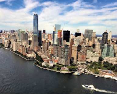 An aerial view of New York