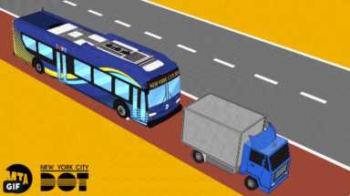 The gif used to announce a new MTA bus lane enforcement strategy was mocked on social media.