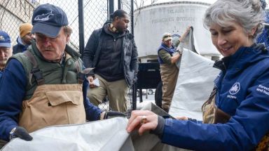 Helping the fish migrate along the Bronx River. 