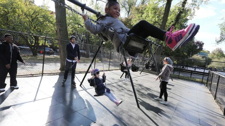 The swings at the playground in Brower Park. (Oct. 25, 2013)