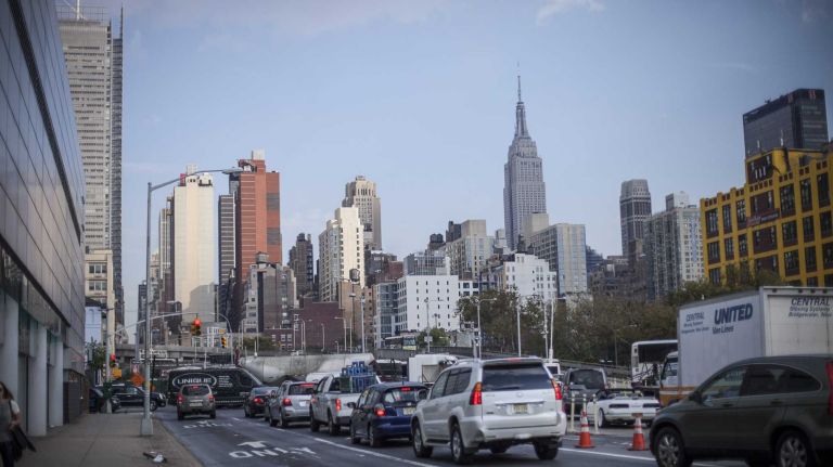 A view of midtown Manhattan from West 40th Street in Hell