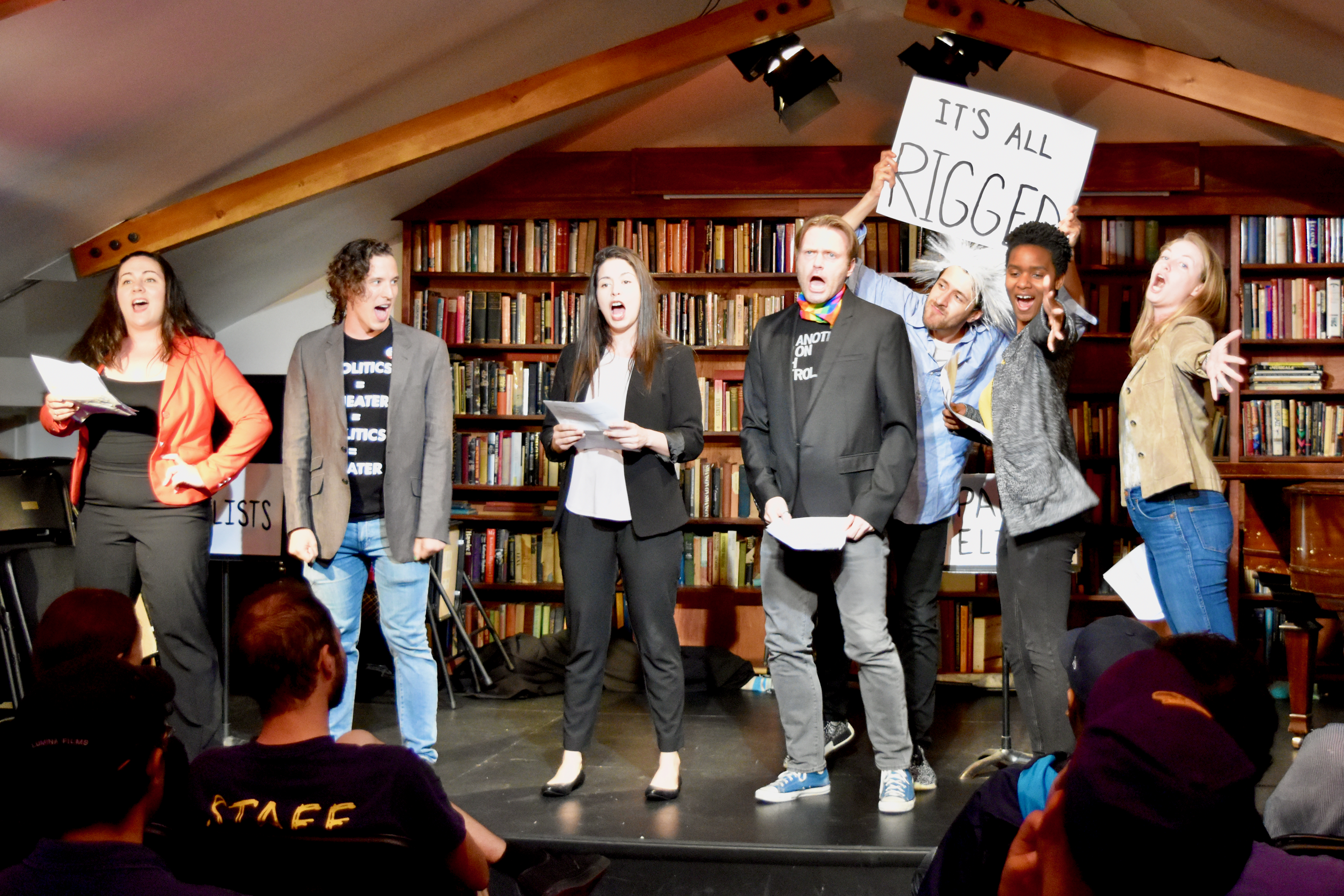 Theater troupe takes on Democratic presidential debates 2