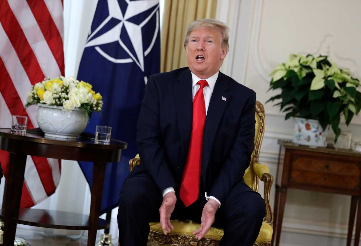 Donald Trump, Jens Stoltenberg, Emmanuel Macron