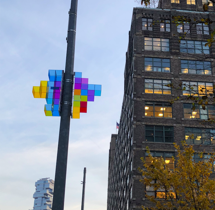 One of the sculptures in the "Street Cathedral" art piece. (Courtesy Hudson Square BID)