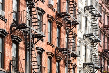 New York City apartment buildings exterior view