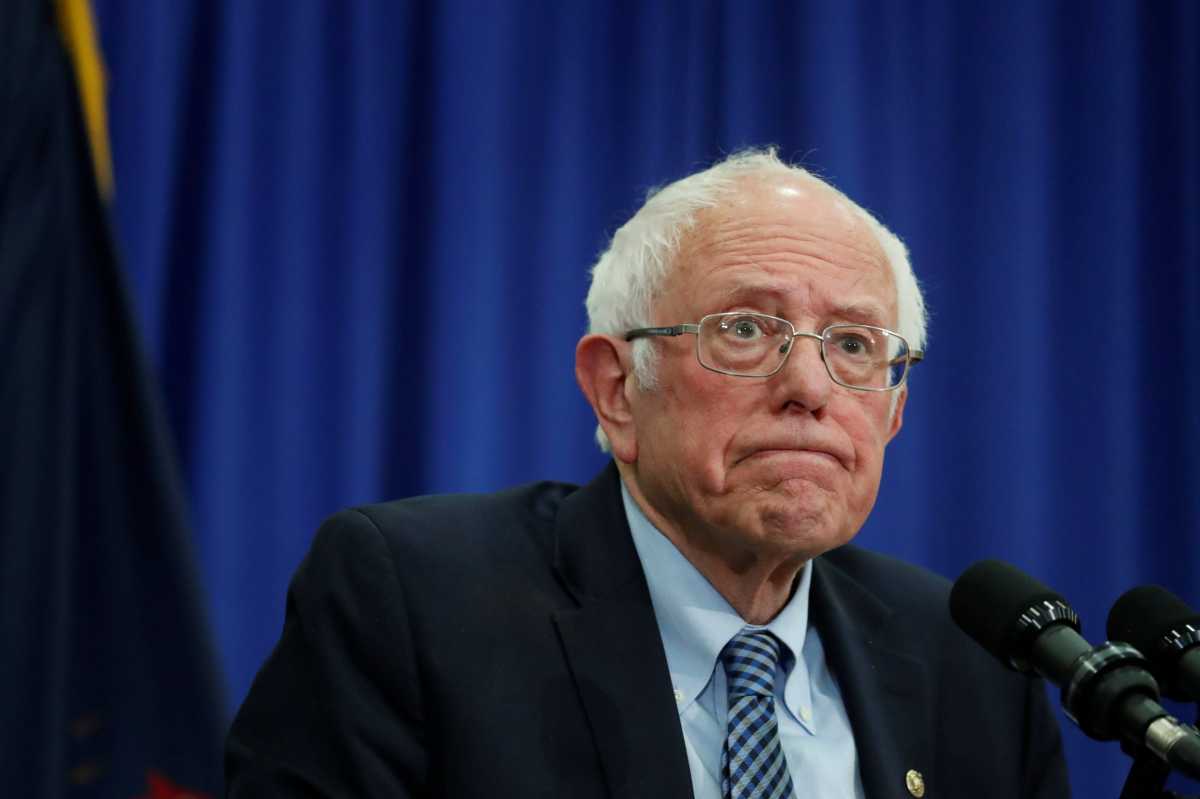 U.S. Democratic presidential candidate Bernie Sanders speaks during a town hall in Flint, Michigan
