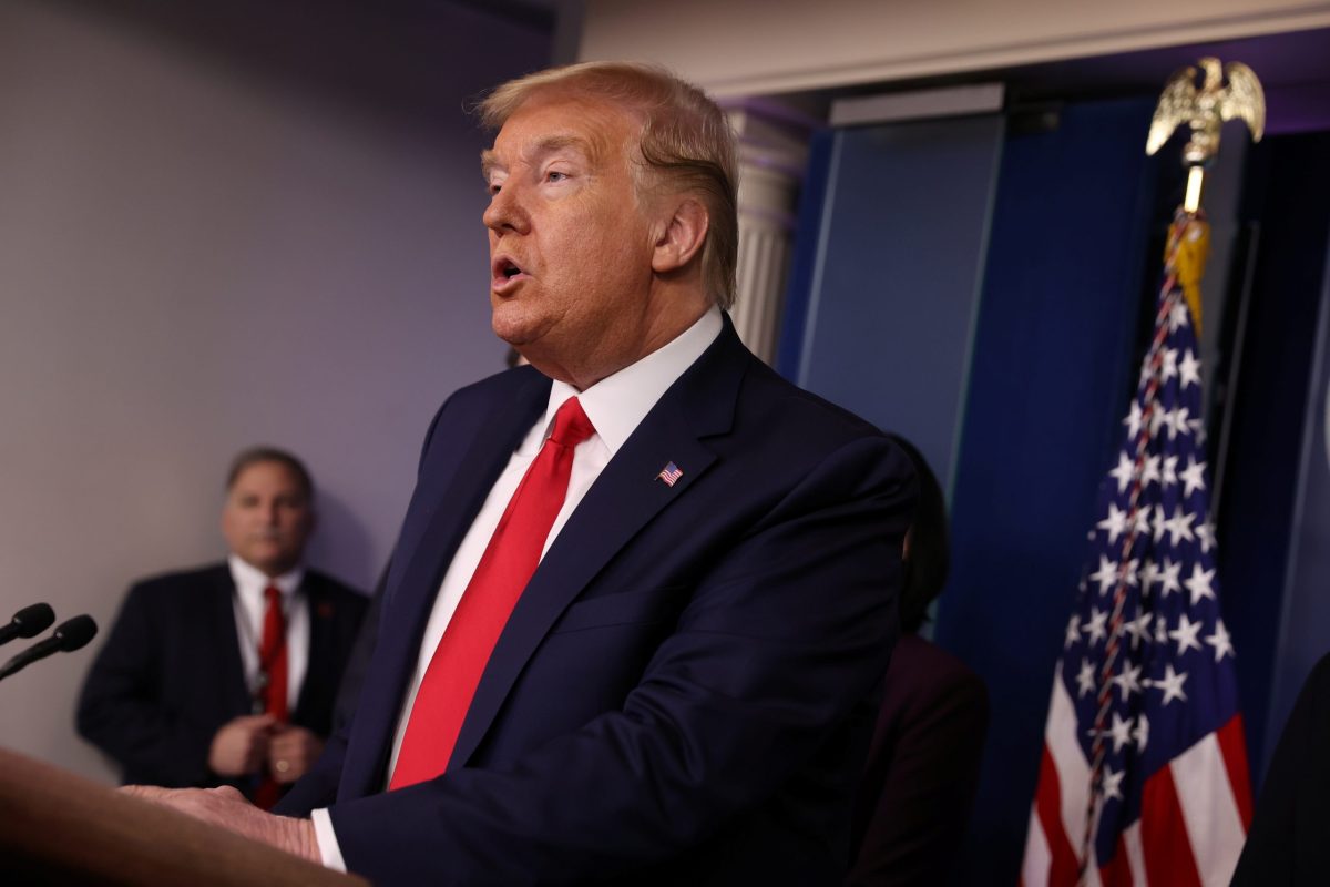 U.S. President Trump speaks about coronavirus response at the White House in Washington