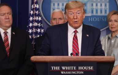 U.S. President Trump leads coronavirus task force daily briefing at the White House in Washington