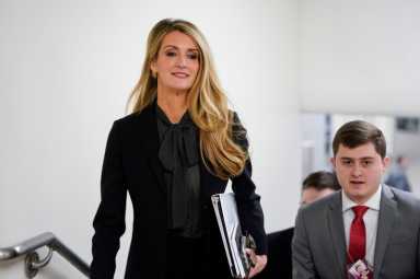 Senator Loeffler arrives on the first day of the Trump impeachment trial in Washington