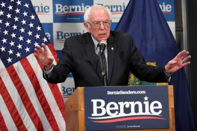 FILE PHOTO: Democratic U.S. presidential candidate Bernie Sanders speaks about coronavirus in Burlington