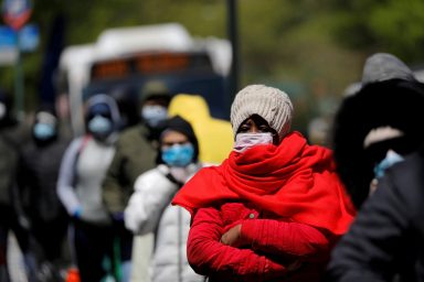 FILE PHOTO: The outbreak of the coronavirus disease (COVID-19) in Manhattan, New York City