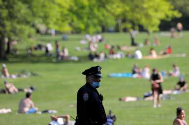 FILE PHOTO:  The coronavirus disease (COVID-19) outbreak in Manhattan, New York City