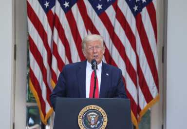 U.S. President Trump hosts Rose Garden event on treating diabetes at the White House during coronavirus disease (COVID-19) outbreak in Washington
