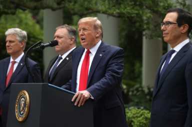 U.S. President Trump makes announcement about China at the White House in Washington