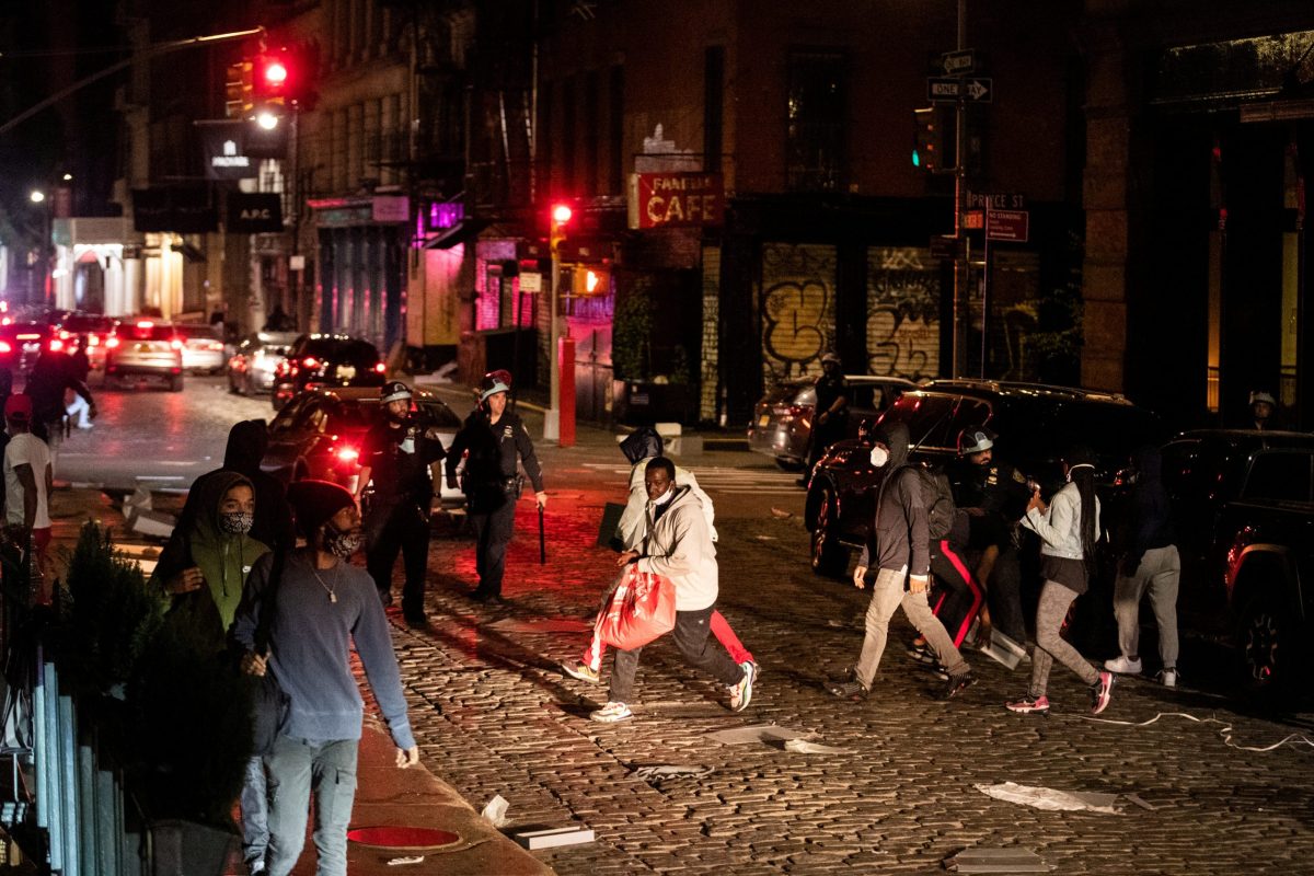 Protesters rally against the death in Minneapolis police custody of George Floyd, in New York