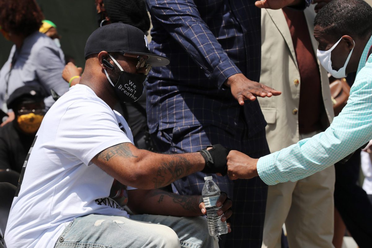 Terrence Floyd attends public memorial after the death in Minneapolis police custody of his brother George Floyd in Brooklyn New York