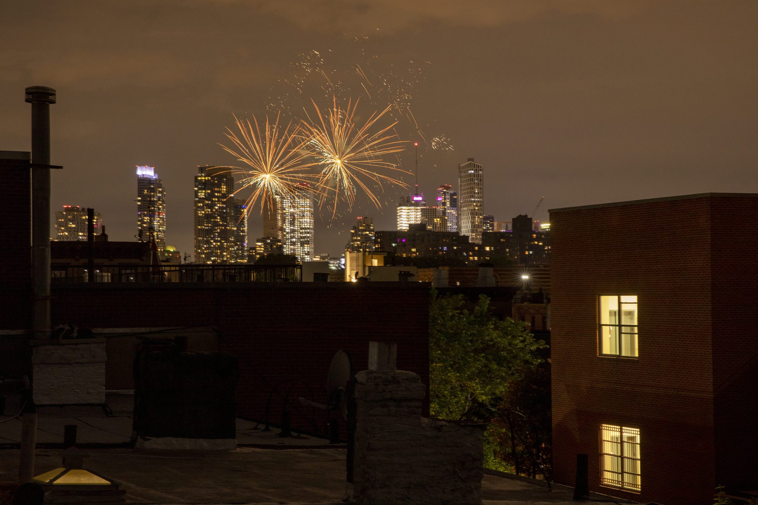 Illegal fireworks lighting up New York at night, but Adams says don't call cops about it 3 Illegal fireworks illuminate the sky over the Bedford-Stuyvesant neighborhood of the Brooklyn borough of New York City