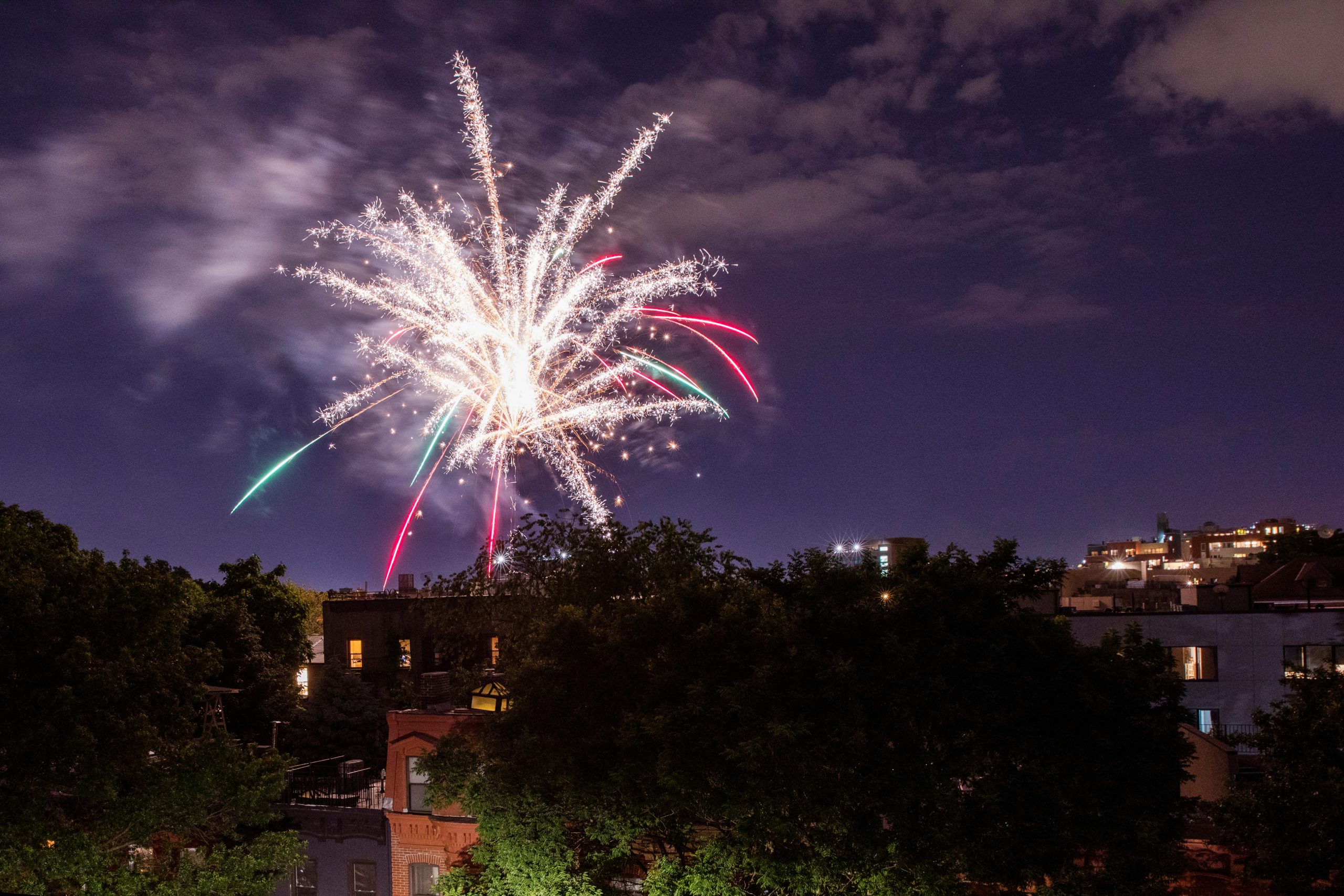 Illegal fireworks lighting up New York at night, but Adams says don't call cops about it 2 Illegal fireworks illuminate the sky over the Bedford-Stuyvesant neighborhood of the Brooklyn borough of New York City