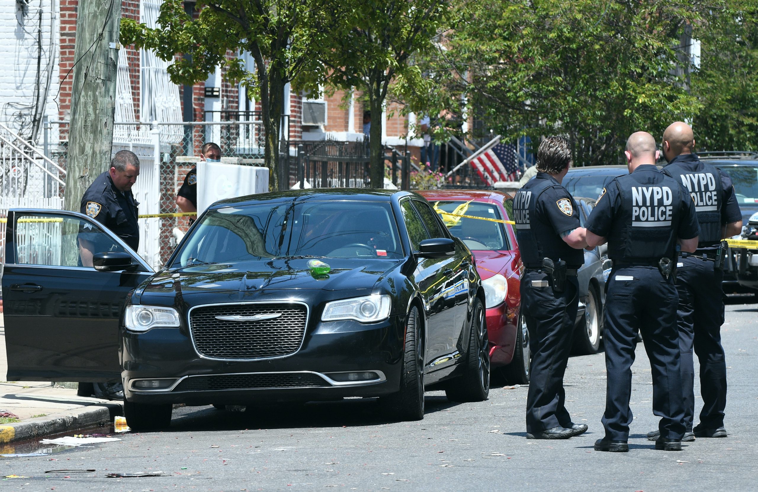 Cops investigate a shooting on Milford Street