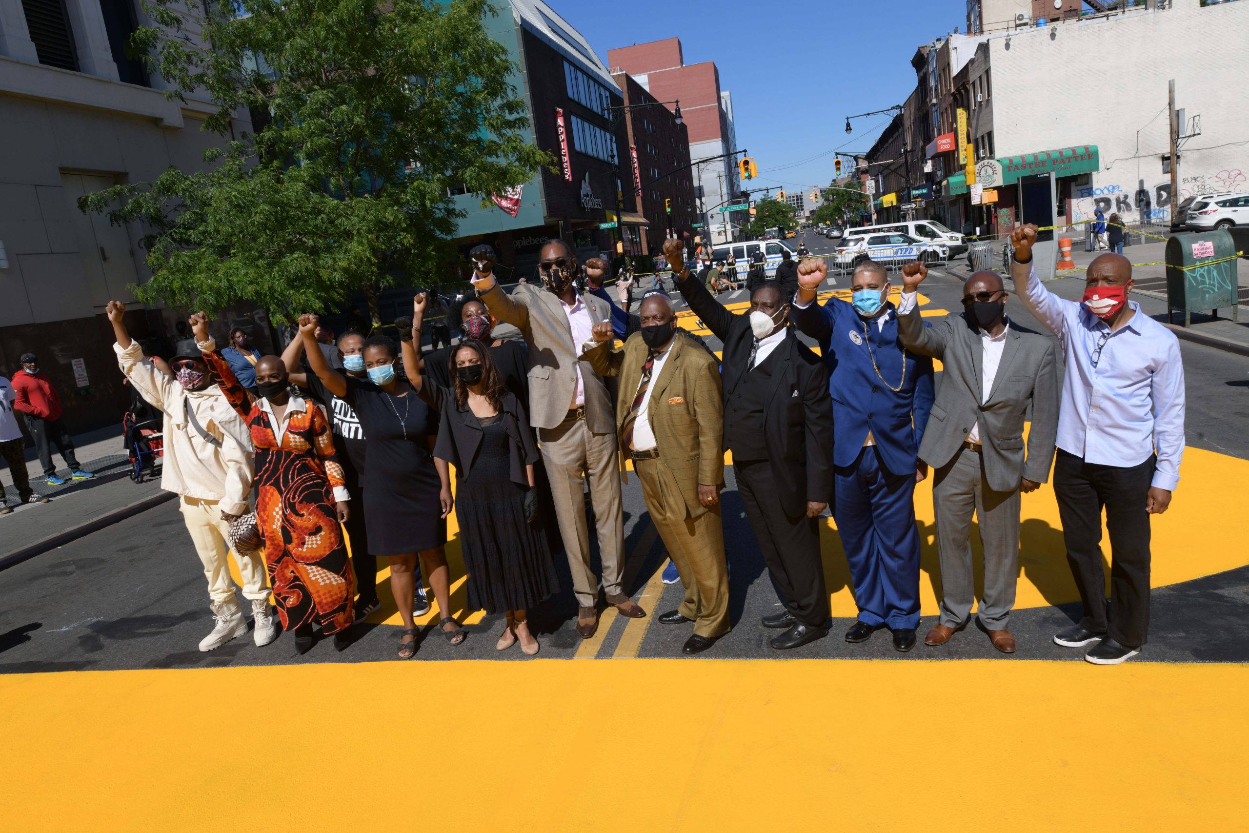 Black Lives Matter mural painted on block-long stretch of Brooklyn's Fulton Street 2