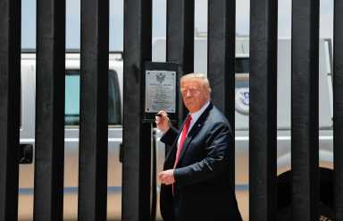U.S. President Trump visits the U.S.-Mexico border in San Luis, Arizona