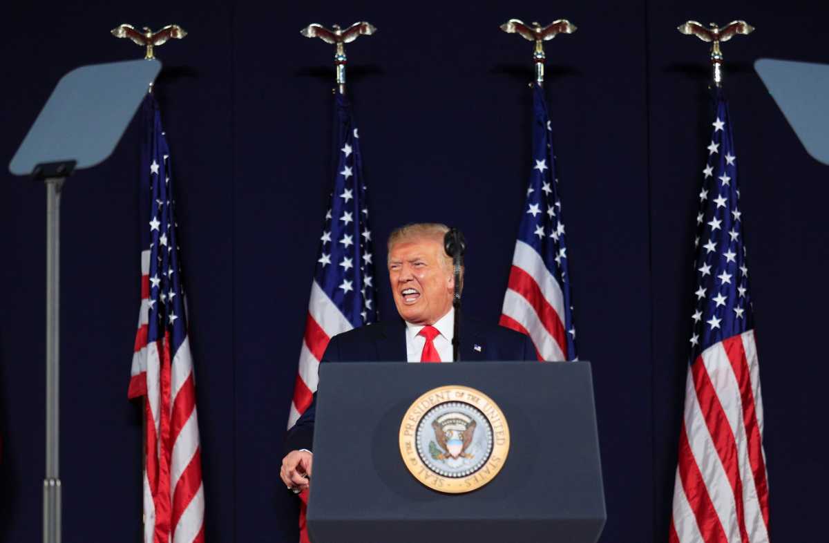 U.S. President Trump and first lady Melania Trump attend South Dakota’s U.S. Independence Day Mount Rushmore fireworks celebrations at Mt. Rushmore in South Dakota