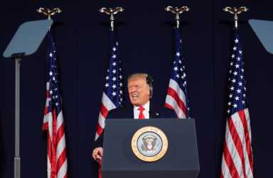 U.S. President Trump and first lady Melania Trump attend South Dakota’s U.S. Independence Day Mount Rushmore fireworks celebrations at Mt. Rushmore in South Dakota