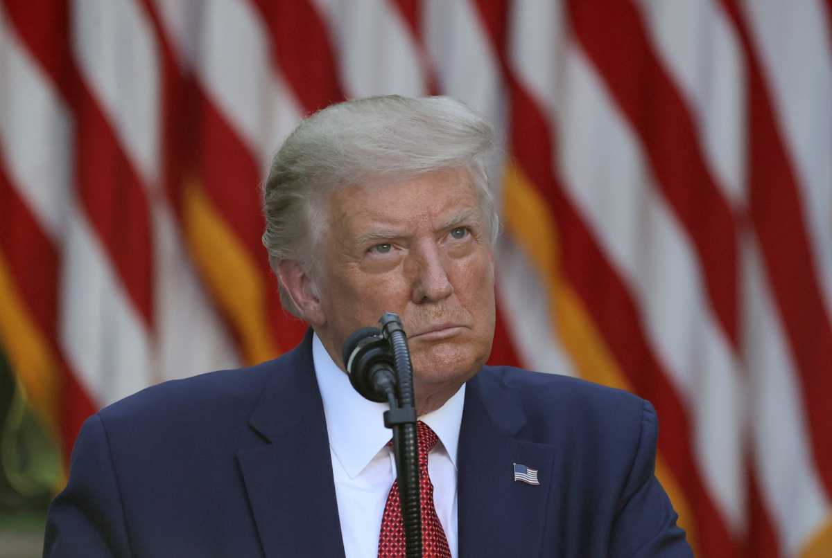 FILE PHOTO: U.S. President Donald Trump attends a news conference in the Rose Garden at the White House in Washington