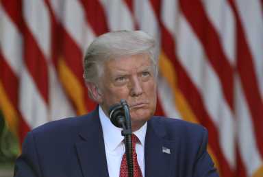 FILE PHOTO: U.S. President Donald Trump attends a news conference in the Rose Garden at the White House in Washington