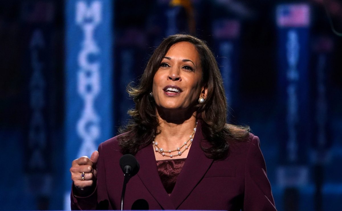 U.S. Senator Kamala Harris accepts the Democratic vice presidential nomination