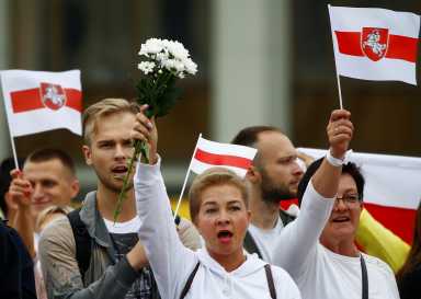 Opposition demonstration to protest against presidential election results in Minsk