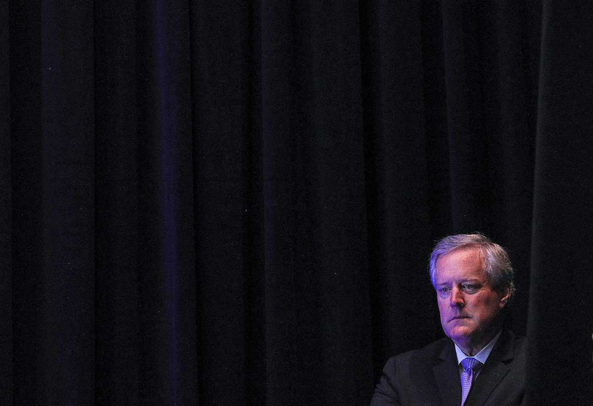 White House Chief of Staff Meadows attends Trump address to 2020 Council for National Policy meeting in Arlington, Virginia