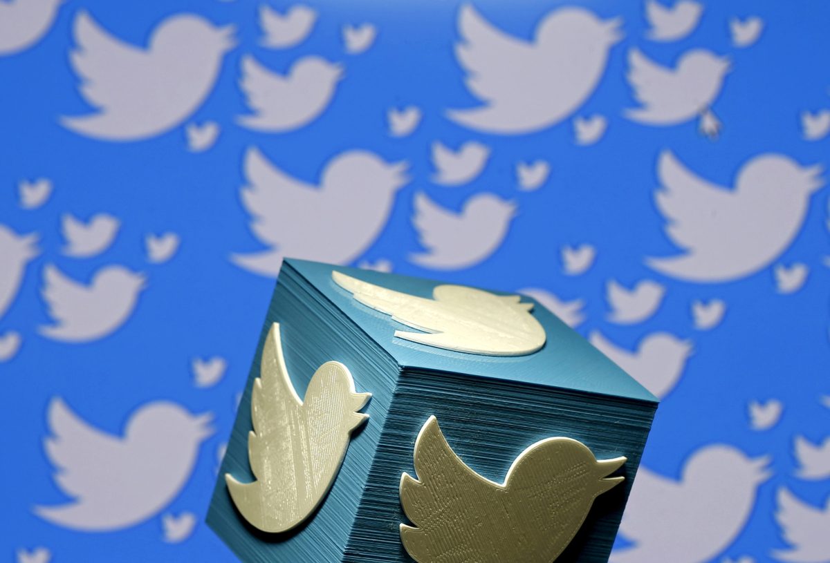 FILE PHOTO: A 3D-printed logo for Twitter is seen in this picture illustration made in Zenica