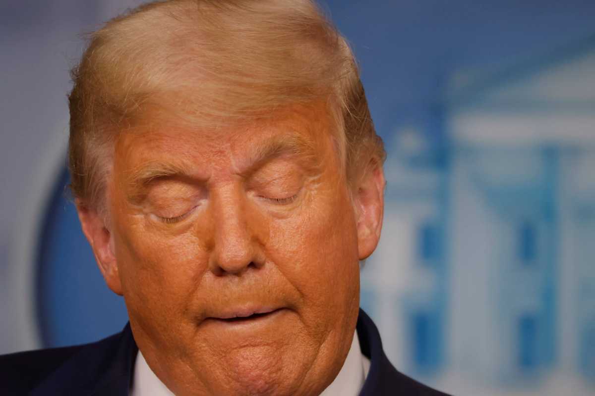 U.S. President Trump speaks to reporters about the 2020 presidential election at the White House in Washington