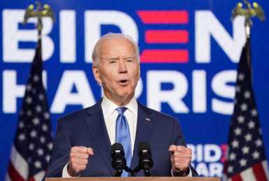 Democratic Presidential Candidate Joe Biden makes address about election results in Wilmington, Delaware