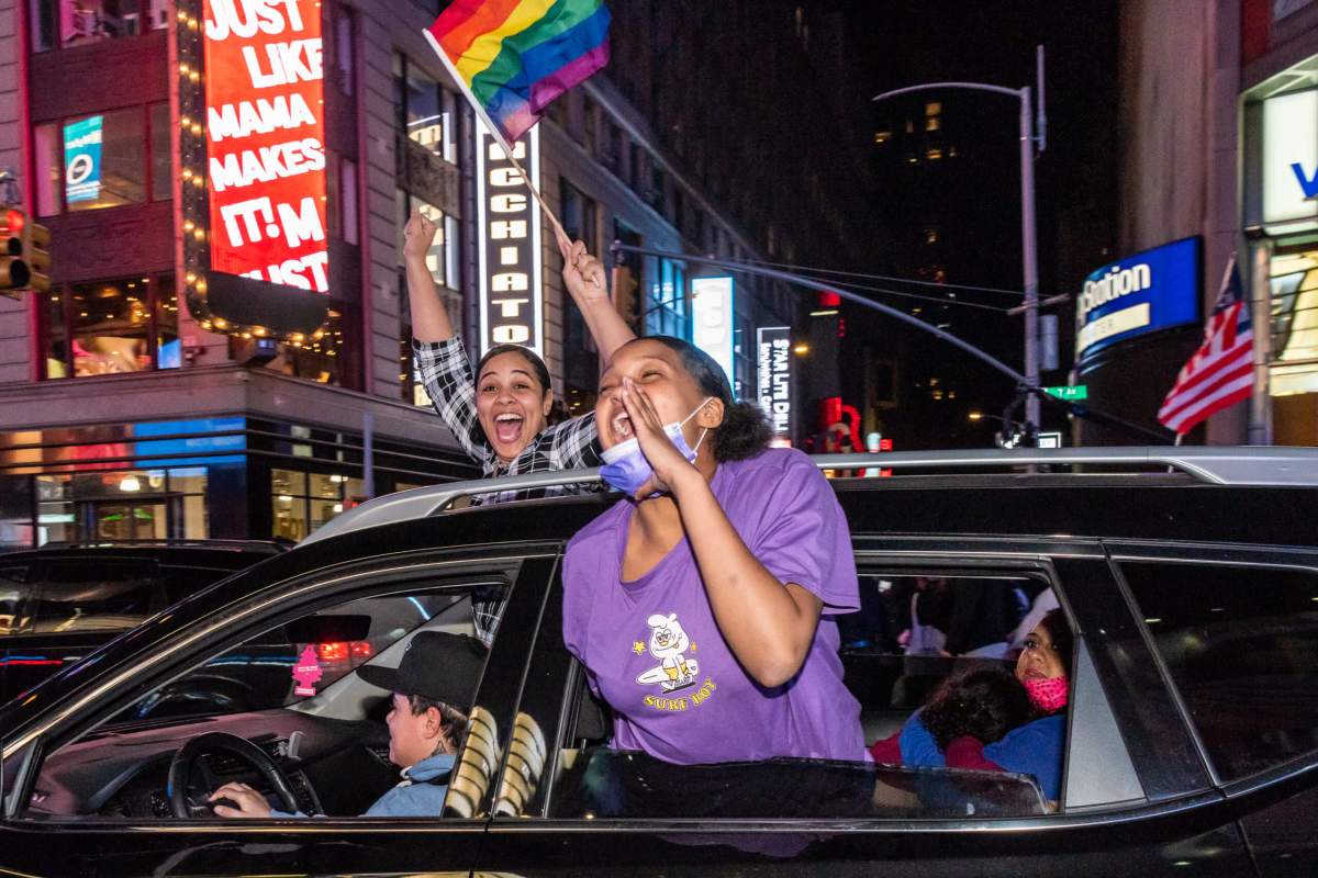 NY: Thousands of New Yorkers File into the Streets to Celebrate new President-Elect Joe Biden