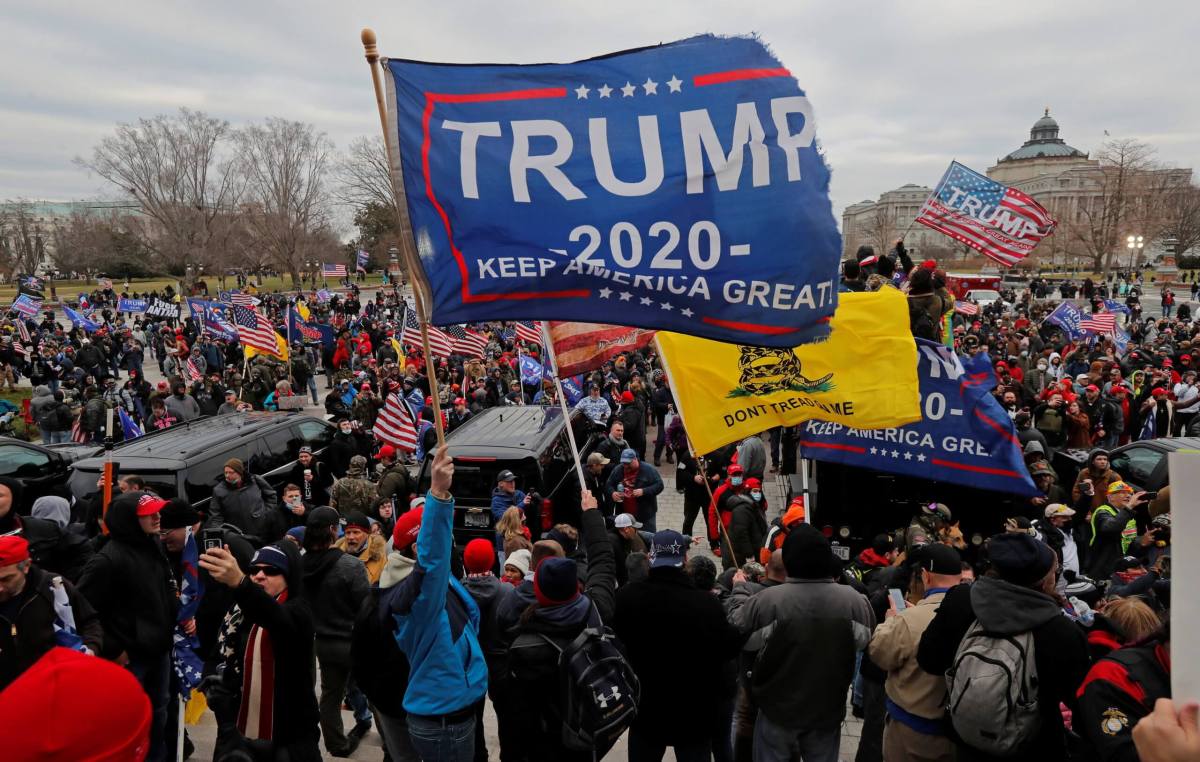 Supporters of U.S. President Donald Trump gather in Washington