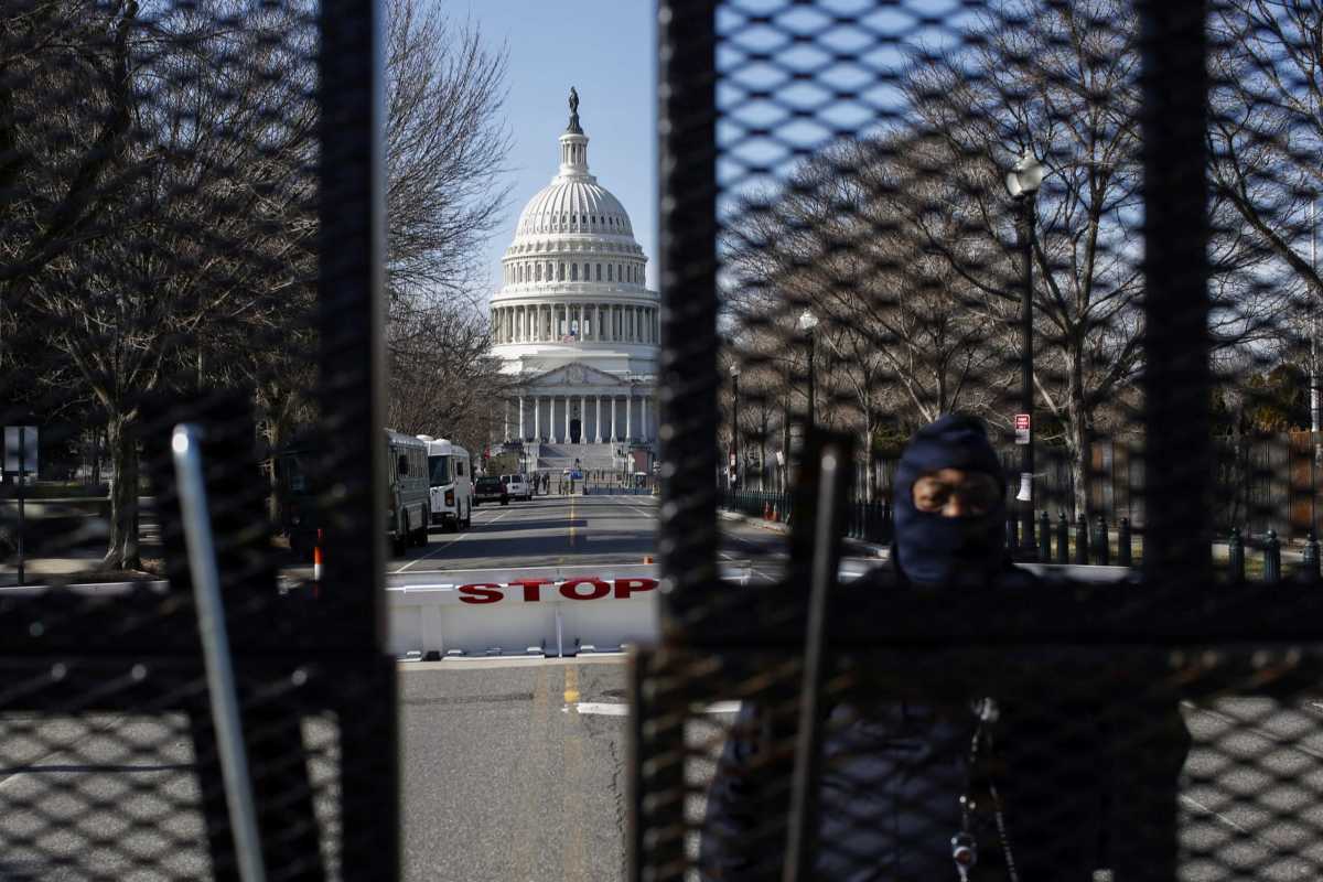 Capitol police secure the area ahead of U.S. President-elect Joe Biden’s inauguration, in Washington