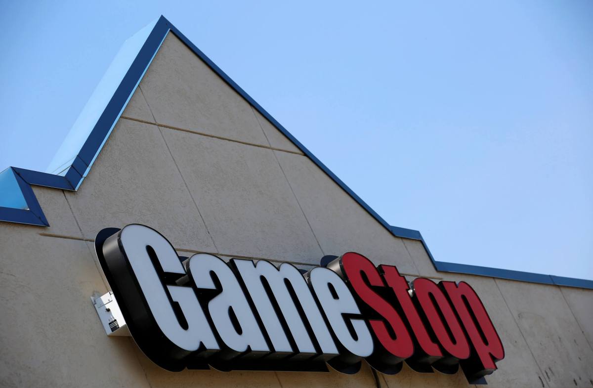 FILE PHOTO: A sign is seen outside a GameStop store in Niles