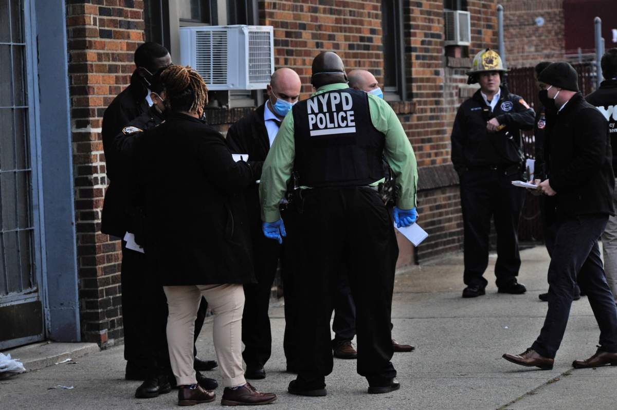 Police investigate a chemical suicide attempt at 222-15 Hempstead Avenue.