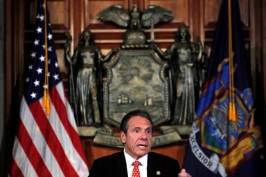 New York Governor Andrew Cuomo holds daily briefing at State Capitol during outbreak of the coronavirus disease (COVID-19) in Albany