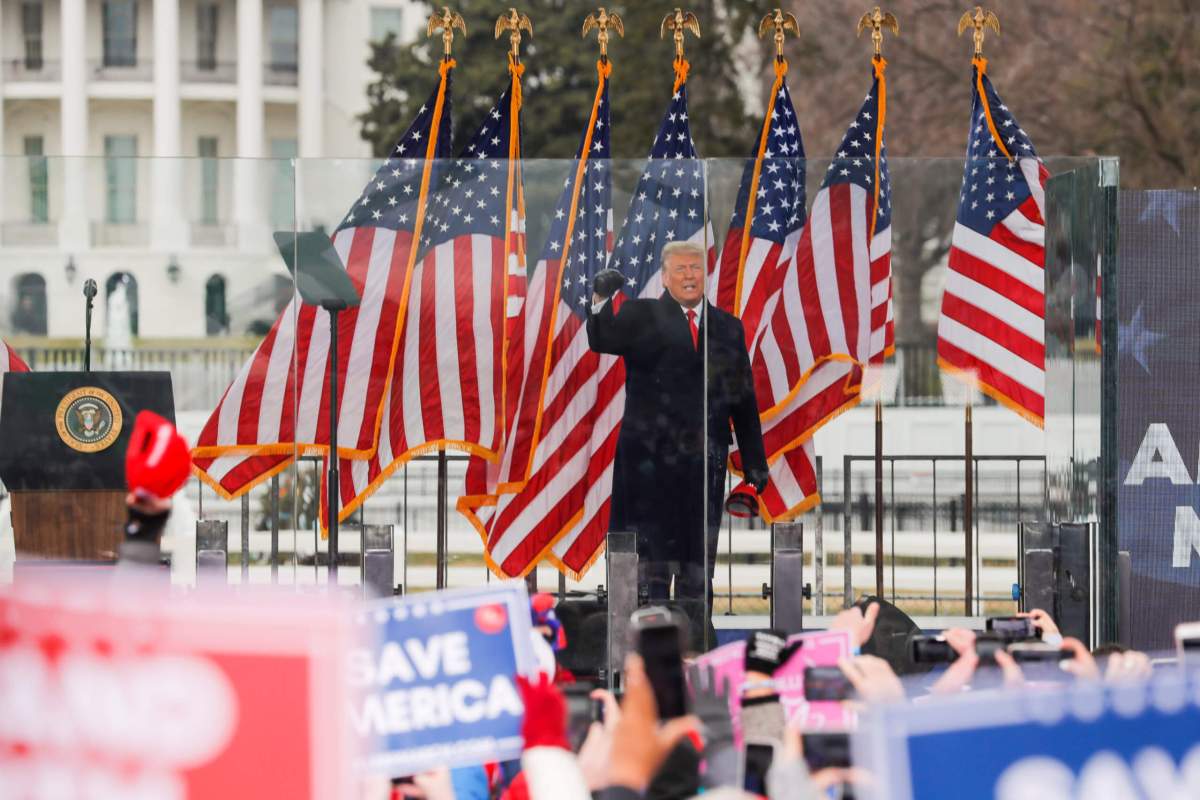 FILE PHOTO: U.S. President Donald Trump holds a rally to contest the certification of the 2020 U.S. presidential election results by the U.S. Congress in Washington