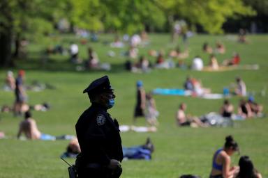 FILE PHOTO: The coronavirus disease (COVID-19) outbreak in Manhattan, New York City