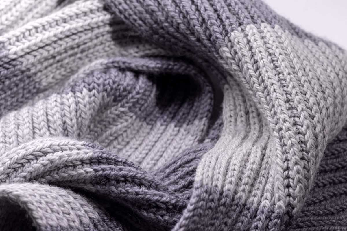 Gray two tone wool scarf background texture