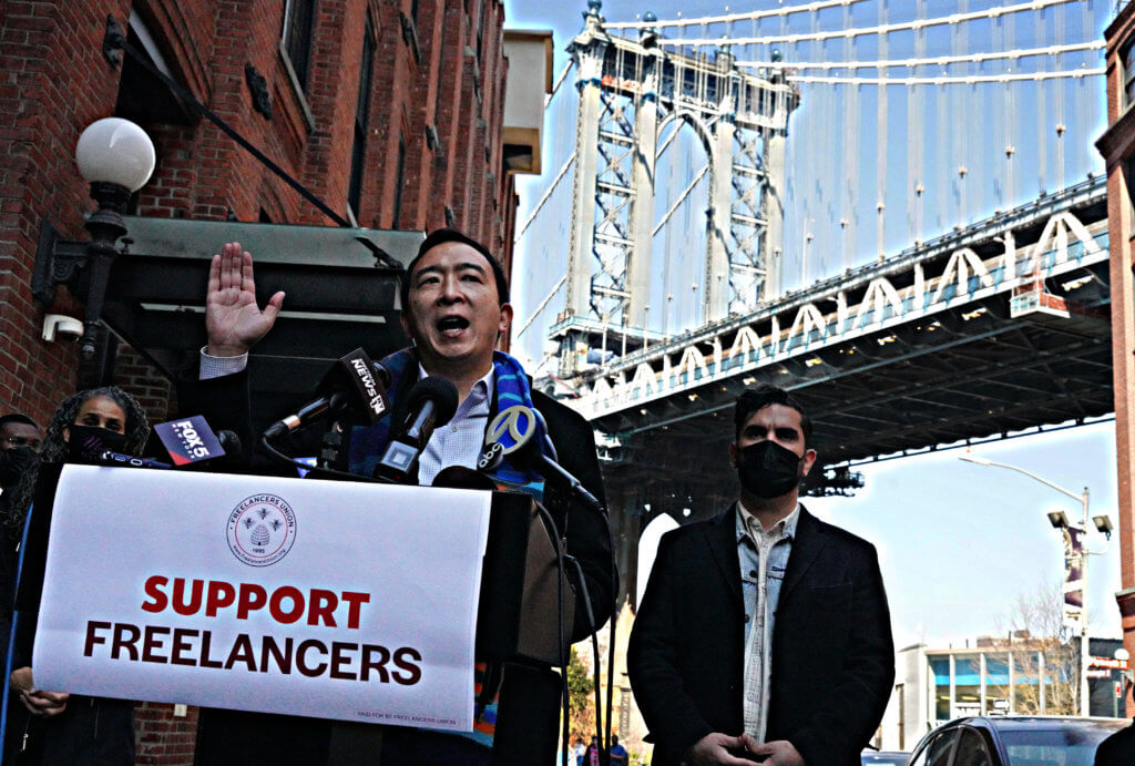 Yang and Wiley score co-endorsement from Freelancers Union 3