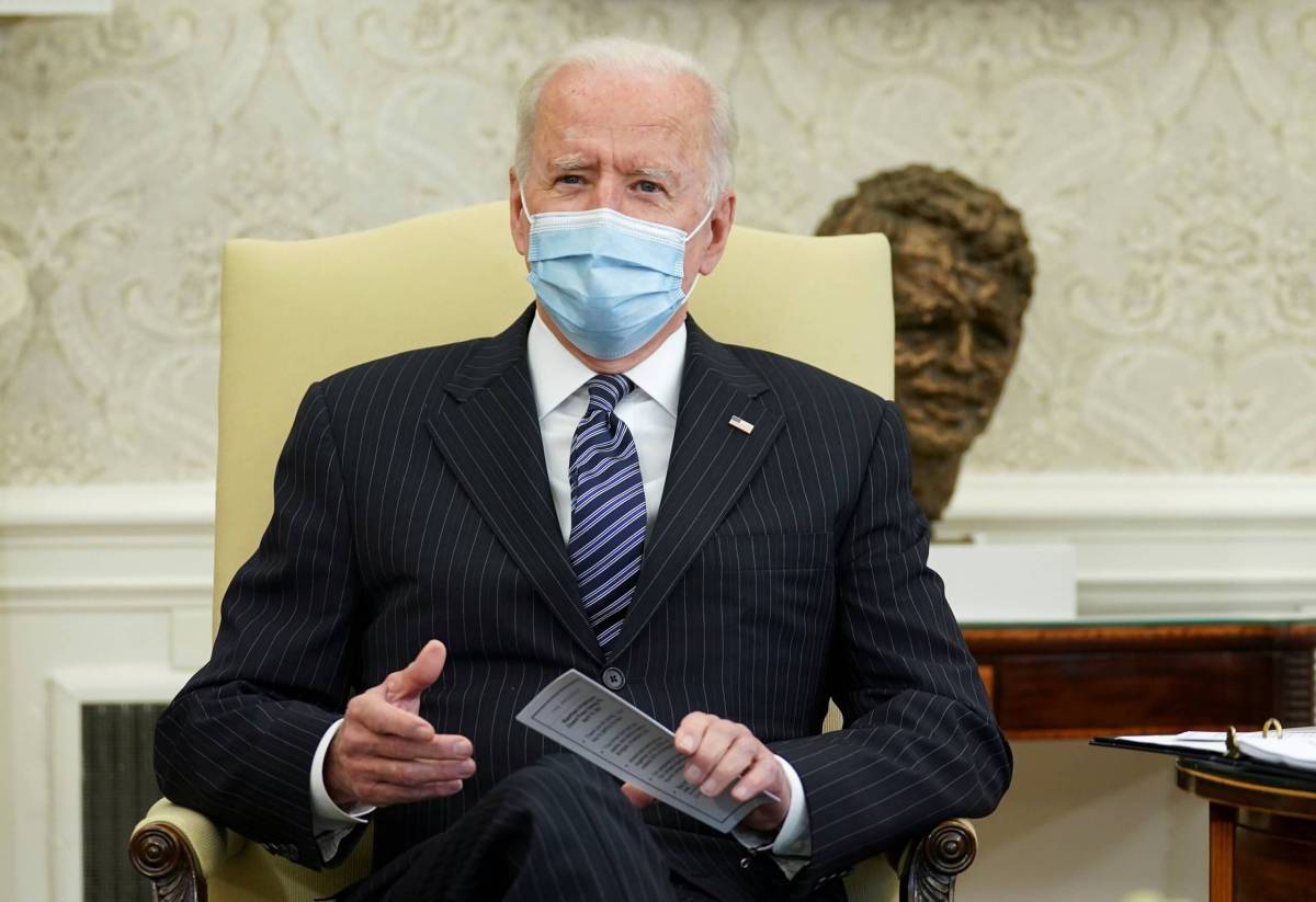 President Biden holds a meeting on the American Jobs Plan at the White House in Washington